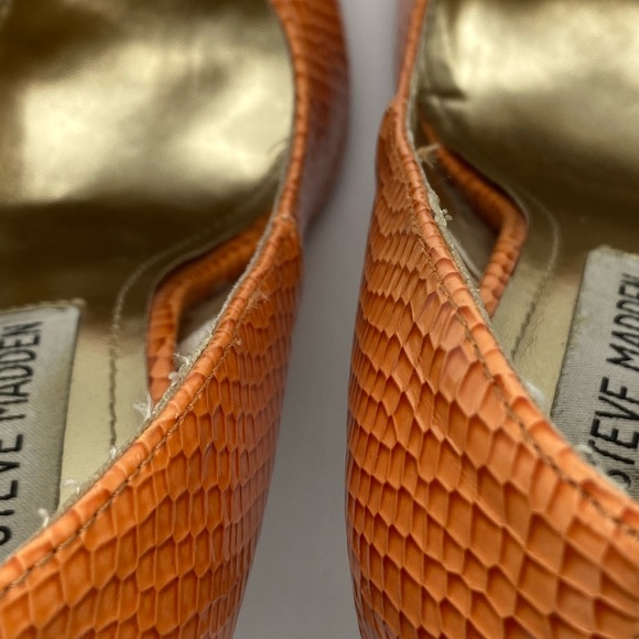 🔥5 for $20🔥 Steve Madden Orange Ronni Faux Snakeskin Stiletto Heels Size 6.5 - Picture 15 of 16
